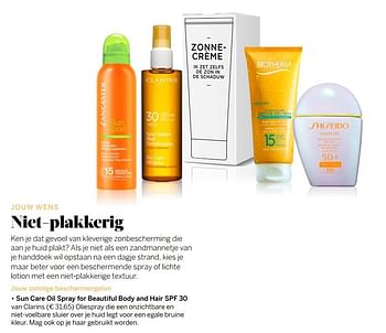 Aanbiedingen Sun care oil spray for beautiful body and hair spf 30 van clarins - Clarins - Geldig van 14/08/2017 tot 31/08/2017 bij Ici Paris XL