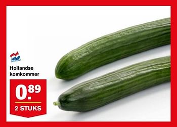Aanbiedingen Hollandse komkommer - Huismerk - Hoogvliet - Geldig van 16/08/2017 tot 22/08/2017 bij Hoogvliet