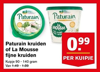 Aanbiedingen Paturain kruiden of la mousse fijne kruiden - Paturain - Geldig van 16/08/2017 tot 22/08/2017 bij Hoogvliet