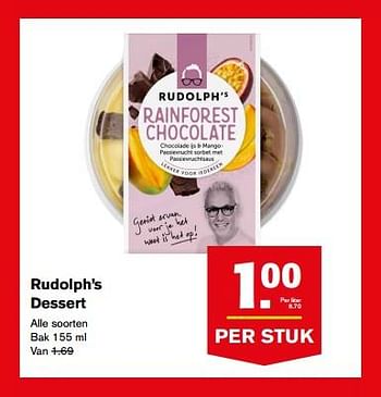 Aanbiedingen Rudolph`s dessert - Rudolph - Geldig van 16/08/2017 tot 22/08/2017 bij Hoogvliet