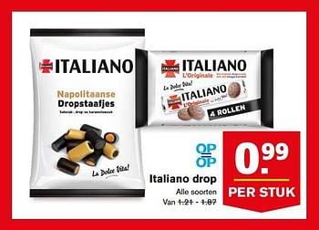 Aanbiedingen Italiano drop - Italiano - Geldig van 16/08/2017 tot 22/08/2017 bij Hoogvliet