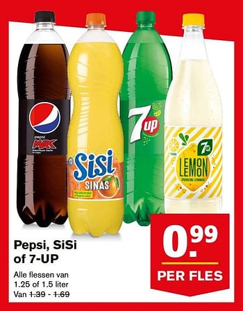 Aanbiedingen Pepsi, sisi of 7-up - Huismerk - Hoogvliet - Geldig van 16/08/2017 tot 22/08/2017 bij Hoogvliet