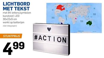 Aanbiedingen Lichtbord met tekst - Huismerk - Action - Geldig van 16/08/2017 tot 22/08/2017 bij Action