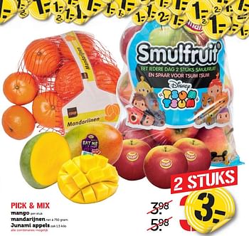 Aanbiedingen Pick + mix mango mandarijnen junami appels - Huismerk - Coop - Geldig van 21/08/2017 tot 27/08/2017 bij Coop