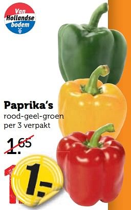 Aanbiedingen Paprika`s rood-geel-groen - Huismerk - Coop - Geldig van 21/08/2017 tot 27/08/2017 bij Coop
