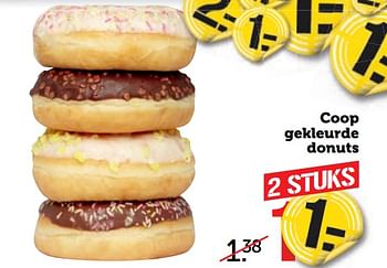Aanbiedingen Coop gekleurde donuts - Huismerk - Coop - Geldig van 21/08/2017 tot 27/08/2017 bij Coop