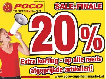 Aanbiedingen 20% extra korting - op alle reeds afgeprijsde artikelen! - Huismerk - Poco - Geldig van 21/08/2017 tot 27/08/2017 bij Poco