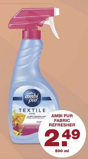 Aanbiedingen Ambi pur fabric refresher - Ambi Pur - Geldig van 21/08/2017 tot 27/08/2017 bij Aldi