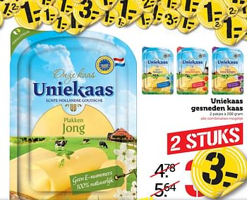 Aanbiedingen Uniekaas gesneden kaas - Uniekaas - Geldig van 21/08/2017 tot 27/08/2017 bij Coop