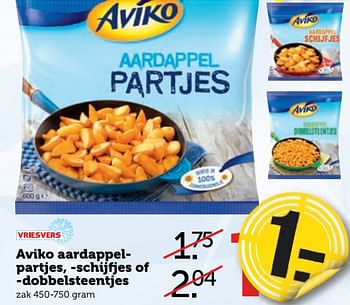 Aanbiedingen Aviko aardappel partjes, schijfjes of dobbelsteentjes - Aviko - Geldig van 21/08/2017 tot 27/08/2017 bij Coop