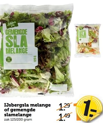 Aanbiedingen Ijsbergsla melange of gemengde slamelange - Huismerk - Coop - Geldig van 21/08/2017 tot 27/08/2017 bij Coop