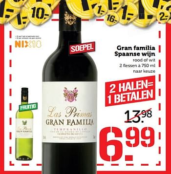 Aanbiedingen Gran familia spaanse wijn - Witte wijnen - Geldig van 21/08/2017 tot 27/08/2017 bij Coop