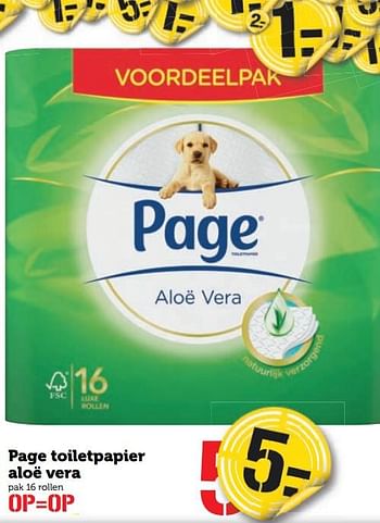 Aanbiedingen Page toiletpapier aloë vera - Page - Geldig van 21/08/2017 tot 27/08/2017 bij Coop