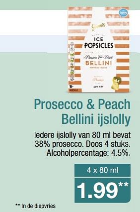 Aanbiedingen Prosecco + peach bellini ijslolly - Huismerk - Aldi - Geldig van 21/08/2017 tot 27/08/2017 bij Aldi