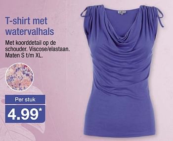 Aanbiedingen T-shirt met watervalhals - Huismerk - Aldi - Geldig van 21/08/2017 tot 27/08/2017 bij Aldi