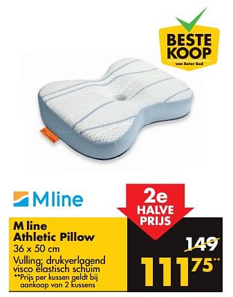 Aanbiedingen M line athletic pillow - M Line - Geldig van 21/08/2017 tot 27/08/2017 bij Beter Bed