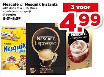 Aanbiedingen Nescafé of nesquik instants - Huismerk - Plus - Geldig van 20/08/2017 tot 26/08/2017 bij Plus