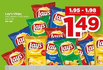 Aanbiedingen Lay`s chips - Lay's - Geldig van 20/08/2017 tot 26/08/2017 bij Plus