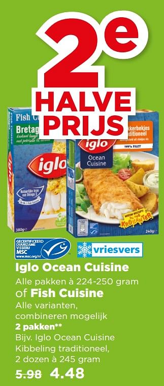 Aanbiedingen Iglo ocean cuisine of fish cuisine - Iglo - Geldig van 20/08/2017 tot 26/08/2017 bij Plus