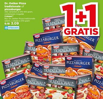 Aanbiedingen Dr. oetker pizza tradizionale of pizzaburger - Dr. Oetker - Geldig van 20/08/2017 tot 26/08/2017 bij Plus