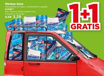 Aanbiedingen Mentos gum - Mentos - Geldig van 20/08/2017 tot 26/08/2017 bij Plus