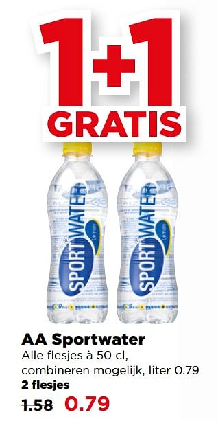 Aanbiedingen Aa sportwater - Huismerk - Plus - Geldig van 20/08/2017 tot 26/08/2017 bij Plus