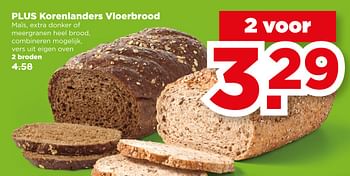 Aanbiedingen Plus korenlanders vloerbrood - Korenlanders - Geldig van 20/08/2017 tot 26/08/2017 bij Plus