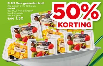 Aanbiedingen Plus vers gesneden luxe fruitsalade - Huismerk - Plus - Geldig van 20/08/2017 tot 26/08/2017 bij Plus