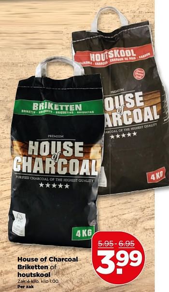 Aanbiedingen House of charcoal briketten of houtskool - House of Charcoal - Geldig van 20/08/2017 tot 26/08/2017 bij Plus