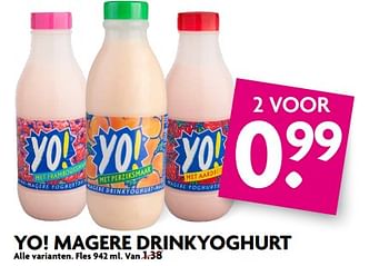 Aanbiedingen Yo! magere drinkyoghurt - Yo! - Geldig van 20/08/2017 tot 26/08/2017 bij Deka Markt