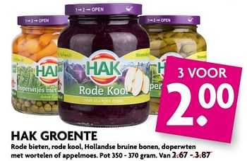 Aanbiedingen Hak groente - Hak - Geldig van 20/08/2017 tot 26/08/2017 bij Deka Markt