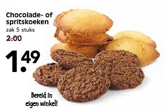 Aanbiedingen Chocolade- of spritskoeken - Huismerk - Em-té - Geldig van 20/08/2017 tot 24/08/2017 bij Em-té