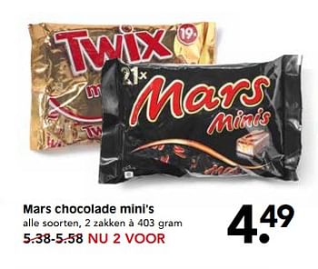 Aanbiedingen Mars chocolade mini`s - Huismerk - Em-té - Geldig van 20/08/2017 tot 24/08/2017 bij Em-té