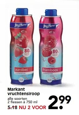 Aanbiedingen Markant vruchtensiroop - Markant - Geldig van 20/08/2017 tot 24/08/2017 bij Em-té