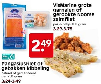 Aanbiedingen Vismarine grote garnalen of gerookte noorse zalmfilet - Vismarine - Geldig van 20/08/2017 tot 24/08/2017 bij Em-té