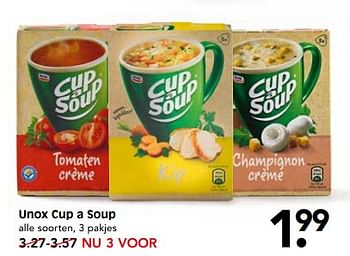 Aanbiedingen Unox cup a soup - Unox - Geldig van 20/08/2017 tot 24/08/2017 bij Em-té