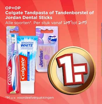 Aanbiedingen Colgate tandpasta of tandenborstel of jordan dental sticks - Huismerk Vomar - Geldig van 20/08/2017 tot 26/08/2017 bij Vomar