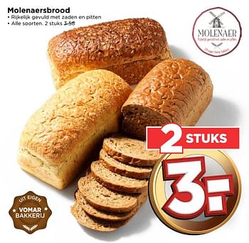 Aanbiedingen Molenaersbrood - Huismerk Vomar - Geldig van 20/08/2017 tot 26/08/2017 bij Vomar