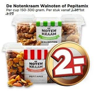 Aanbiedingen De notenkraam walnoten of pepitamix - De Notenkraam - Geldig van 20/08/2017 tot 26/08/2017 bij Vomar