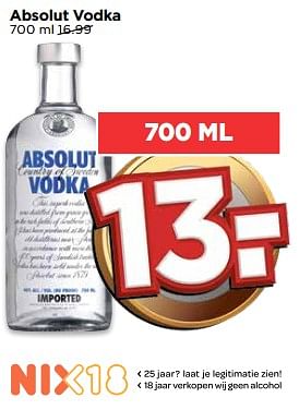 Aanbiedingen Absolut vodka - Absolut - Geldig van 20/08/2017 tot 26/08/2017 bij Vomar
