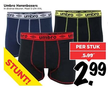 Aanbiedingen Umbro herenboxers - Umbro - Geldig van 20/08/2017 tot 26/08/2017 bij Vomar