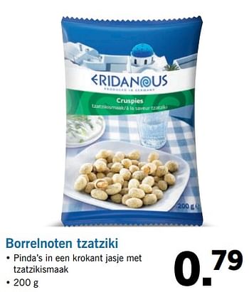 Aanbiedingen Borrelnoten tzatziki - Eridanous - Geldig van 20/08/2017 tot 27/08/2017 bij Lidl