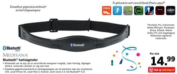 Aanbiedingen Bluetooth hartslagmeter - Medisana - Geldig van 20/08/2017 tot 27/08/2017 bij Lidl