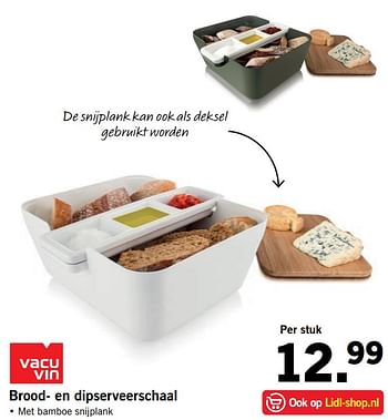 Aanbiedingen Brood- en dipserveerschaal - Vacuvin - Geldig van 20/08/2017 tot 27/08/2017 bij Lidl