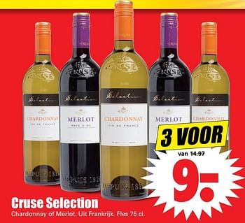 Aanbiedingen Cruse selection - Rode wijnen - Geldig van 20/08/2017 tot 26/08/2017 bij Lekker Doen