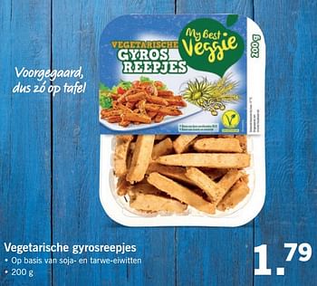 Aanbiedingen Vegetarische gyrosreepjes - My Best Veggie - Geldig van 20/08/2017 tot 27/08/2017 bij Lidl