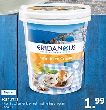 Aanbiedingen Yoghurtijs - Eridanous - Geldig van 20/08/2017 tot 27/08/2017 bij Lidl