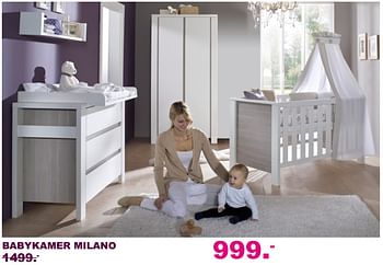 Aanbiedingen Babykamer milano - Milano - Geldig van 20/08/2017 tot 10/09/2017 bij Baby & Tiener Megastore