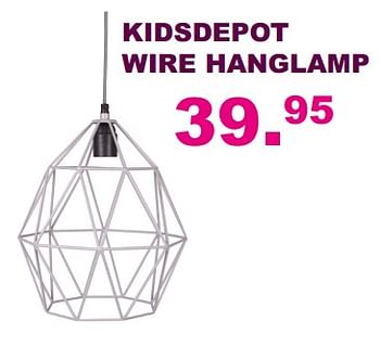 Aanbiedingen Kidsdepot wire hanglamp - KidsDepot  - Geldig van 20/08/2017 tot 10/09/2017 bij Baby & Tiener Megastore