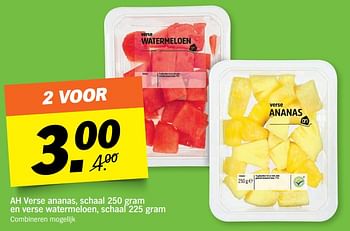Aanbiedingen Verse ananas en verse watermeloen - Huismerk - Albert Heijn - Geldig van 21/08/2017 tot 27/08/2017 bij Albert Heijn